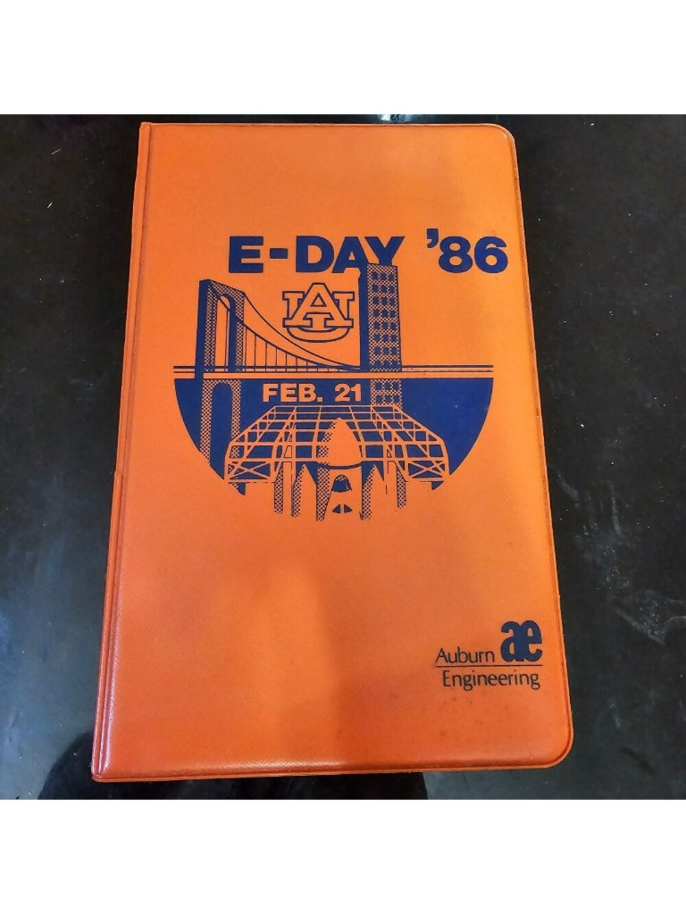 Auburn University E-Day 86 Orange Notebook Organizer Vintage Agenda Planner Febr